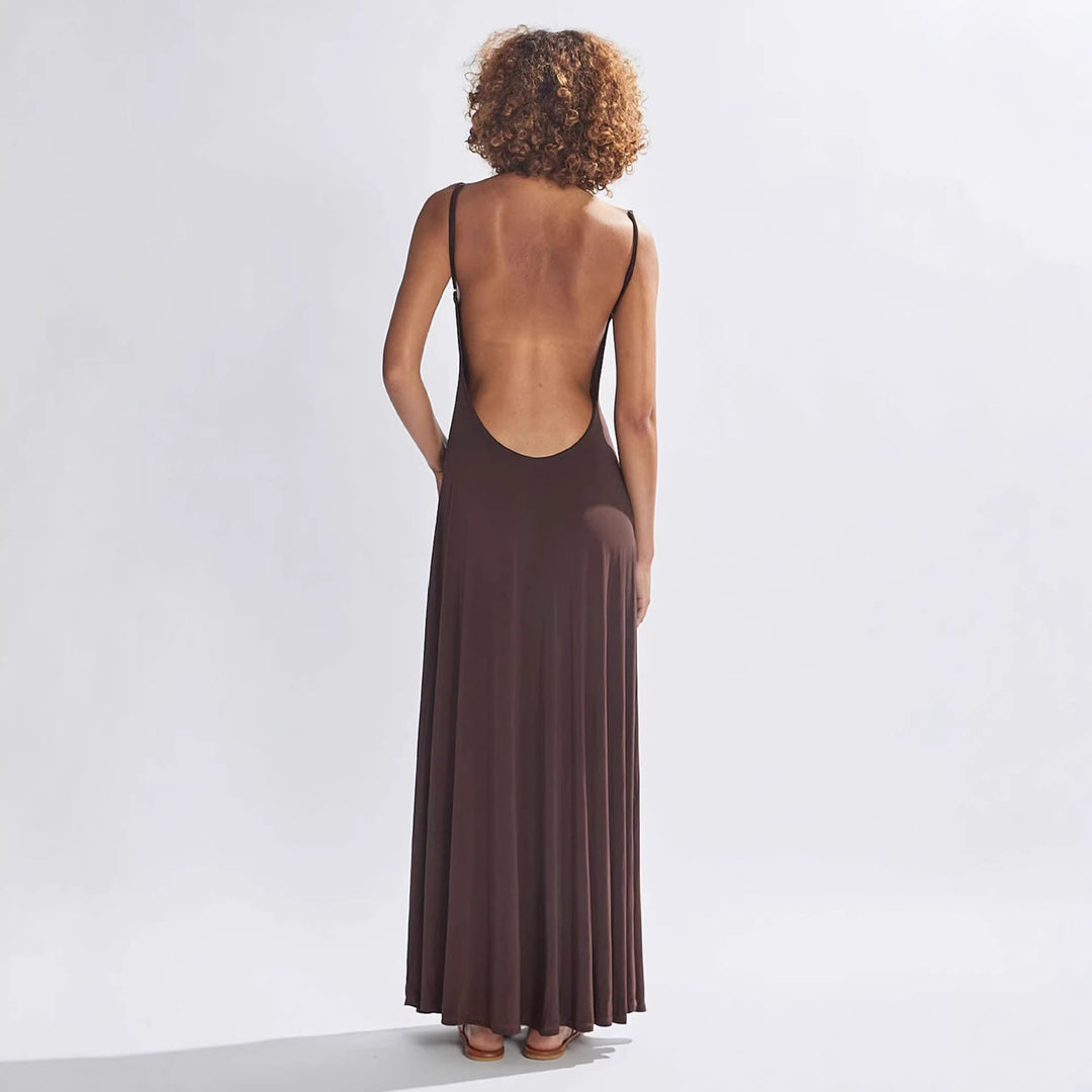 Damen Lange Maxikleid mit aufregendem Cut-Out-Design und weichem Stoff Drune