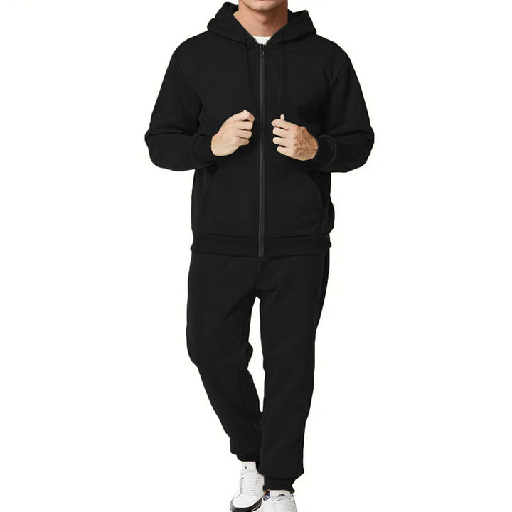 Herren nan zweiteiliges Zip-Hoodie und schmal zulaufende Jogginghose aus French Terry Drune