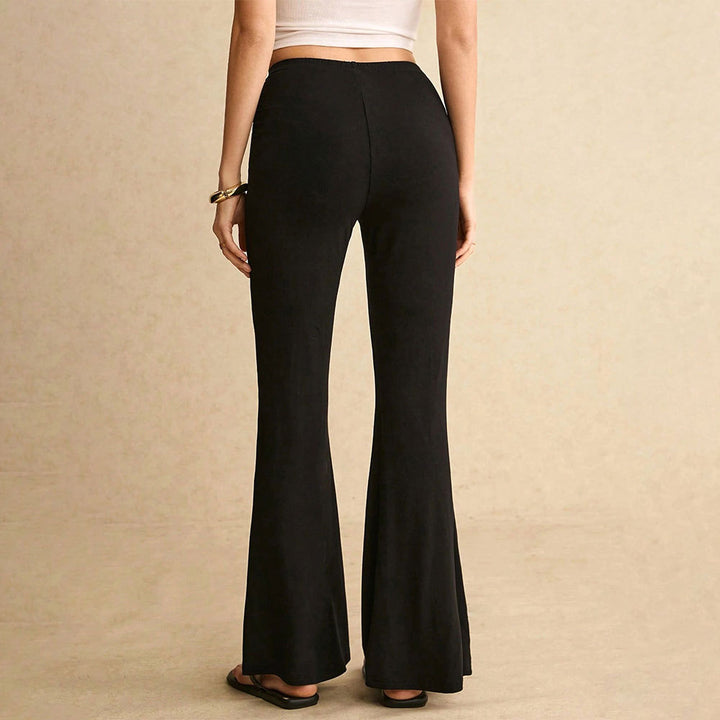 Damen Flared Pants mit schickem Raffungselement Drune