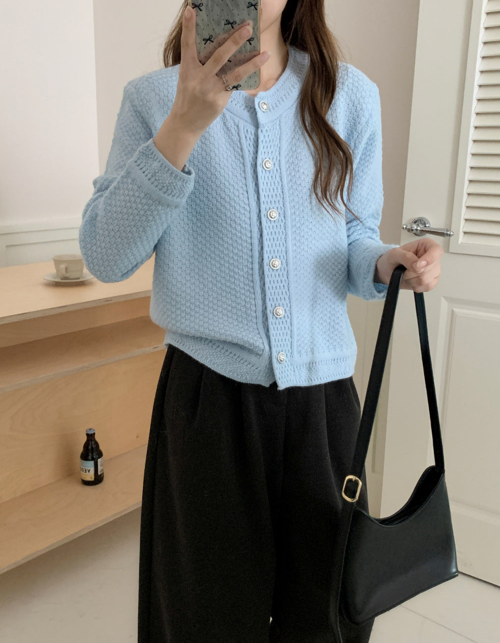 Damen Strickjacke mit strukturiertem Muster und hochwertigen Knöpfen Drune