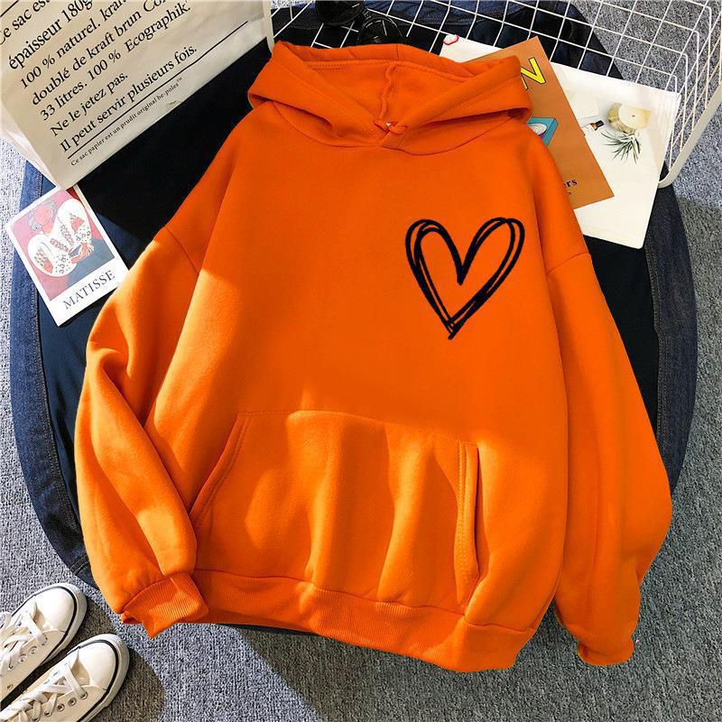 Damen Kapuzenpullover mit lieblichen Herzmotiv Drune