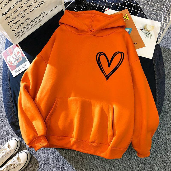 Damen Kapuzenpullover mit lieblichen Herzmotiv Drune