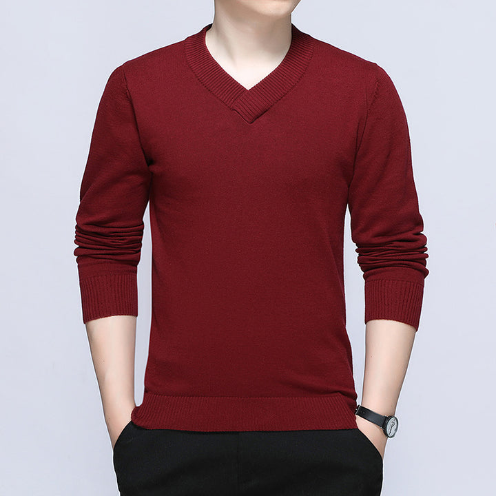 Herren eleganter Pullover mit V-Ausschnitt und feiner Strickstruktur Drune