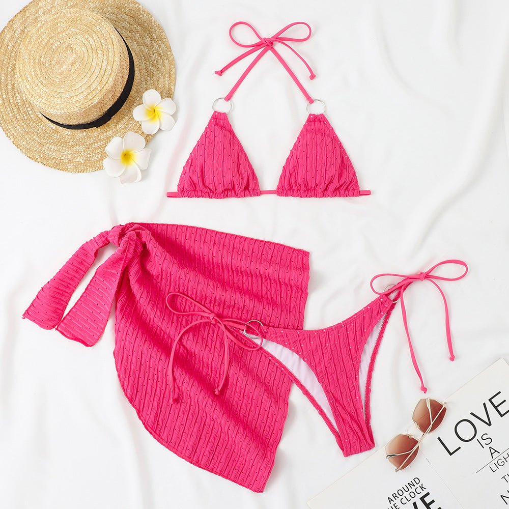 Damen Triangel Bikini-Set mit schickem Wickelrock Drune