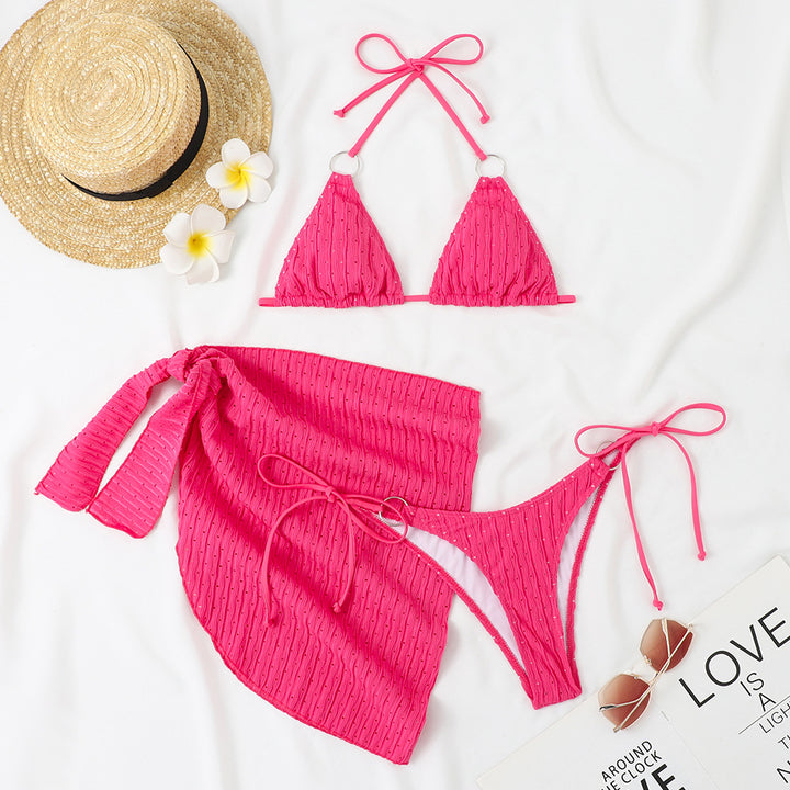 Damen Triangel Bikini-Set mit schickem Wickelrock Drune