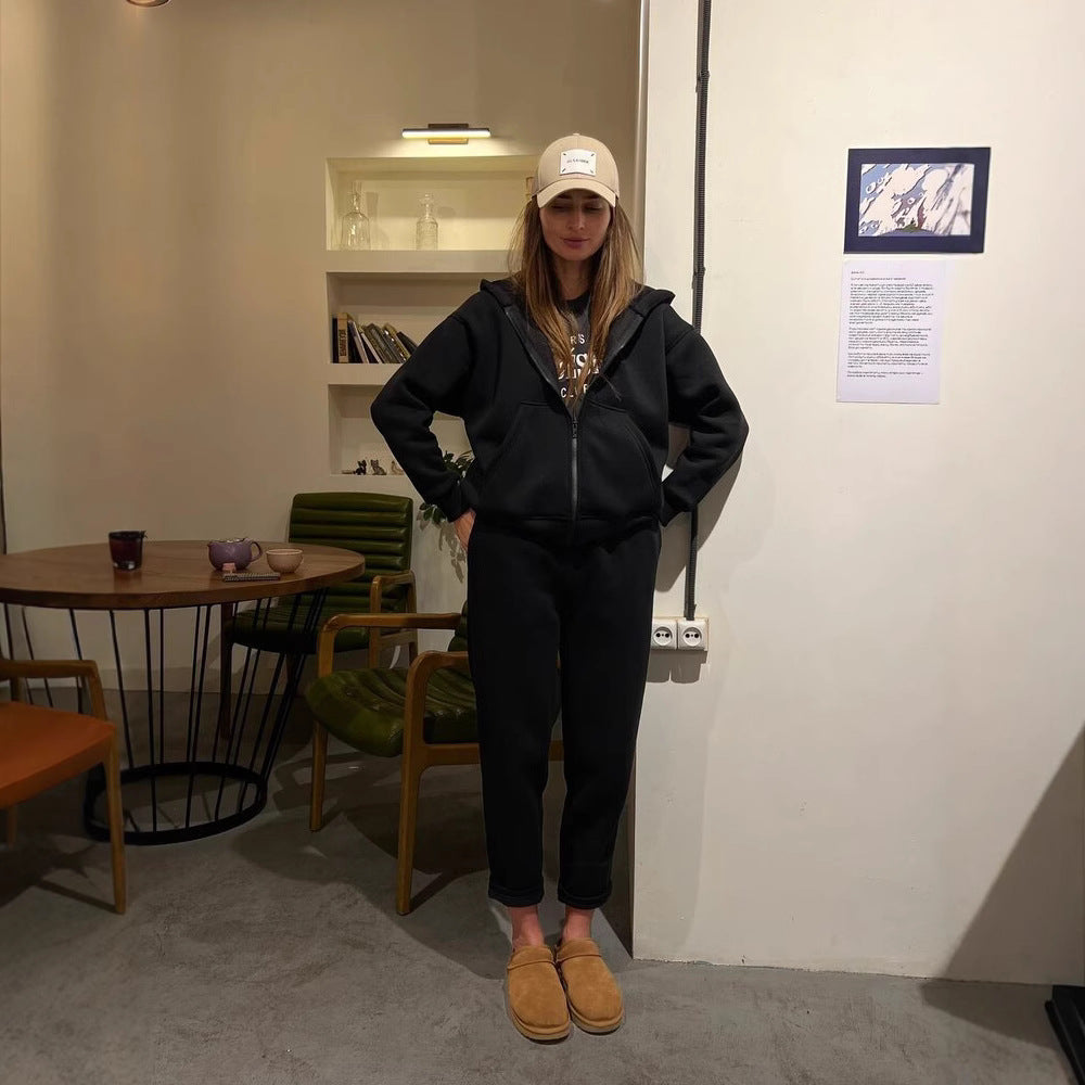 Damen gemütlicher Fleece Freizeitanzug Drune