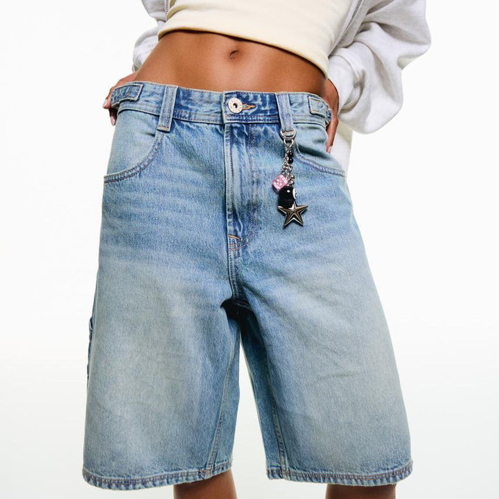 Damen Hochgeschnittene Denim-Shorts im modernen Stil Drune