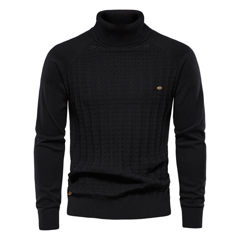 Herren Strickpullover mit modischem Stehkragen und strukturiertem Design Drune