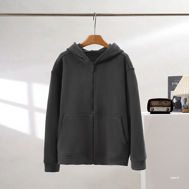 Damen Fleece-Hoodie mit durchgehendem Reißverschluss und Kängurutaschen Drune