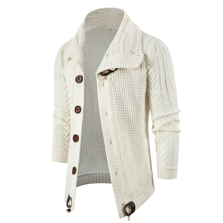 Herren Grobstrick Strickjacke mit umschlagbarem Halsausschnitt Drune