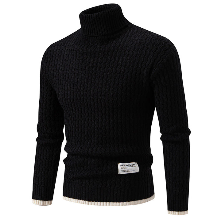 Herren Strickpullover mit hochabschließendem Kragen und strukturiertem Muster Drune