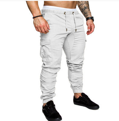 Herren nan taillierter Cargo-Jogger mit elastischem Bund, Kordelzug und aufgesetzten Taschen Drune