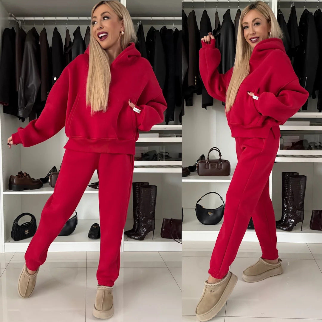 Damen Gemütliches Hoodie- und Jogginghosen-Set aus hochwertigem Material Drune