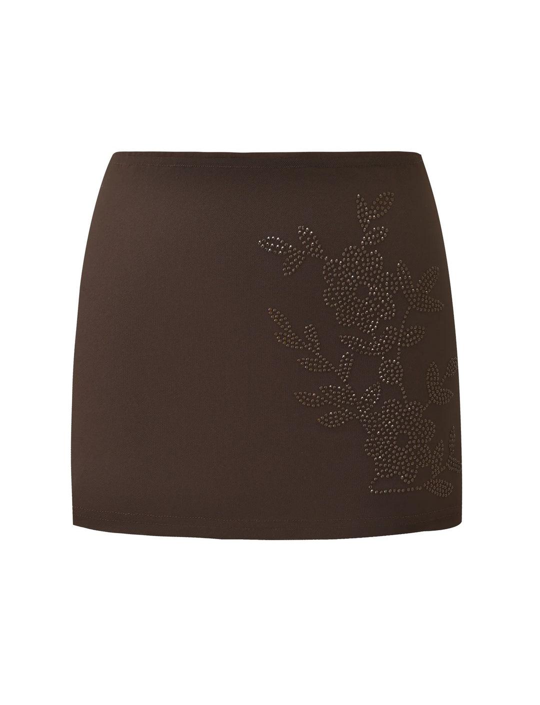 Damen Modischer Minirock mit floralen Strassmotiven Drune