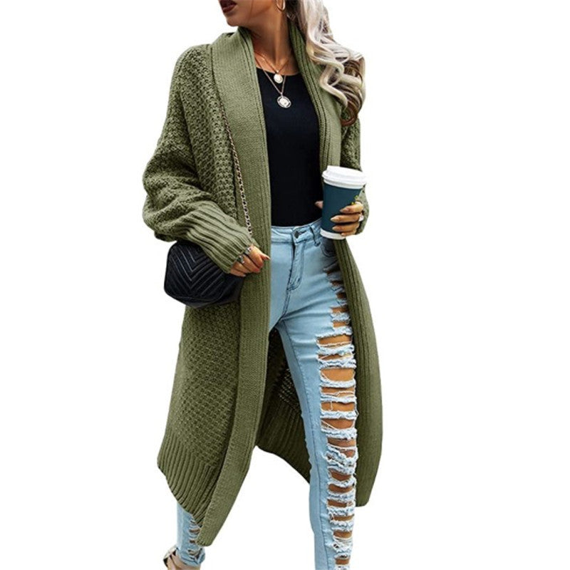 Damen Grober Strick-Cardigan mit lässigem Schnitt und eleganter Maschenstruktur Drune