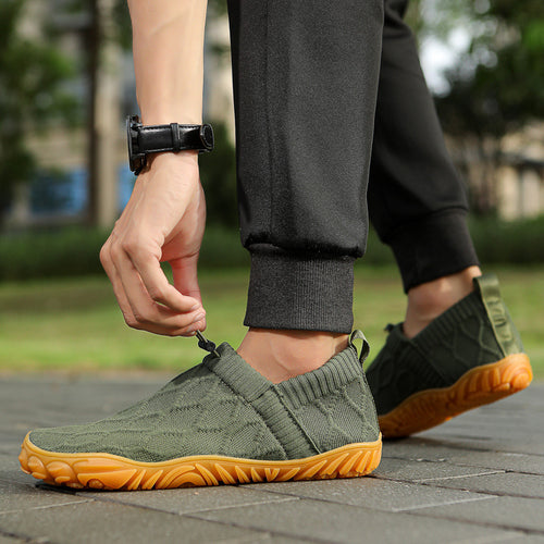 Unisex nan Hybrid-Slipper für Indoor und Outdoor mit elastischem Strickschaft, Zugstopper und profilierter Gummisohle Drune