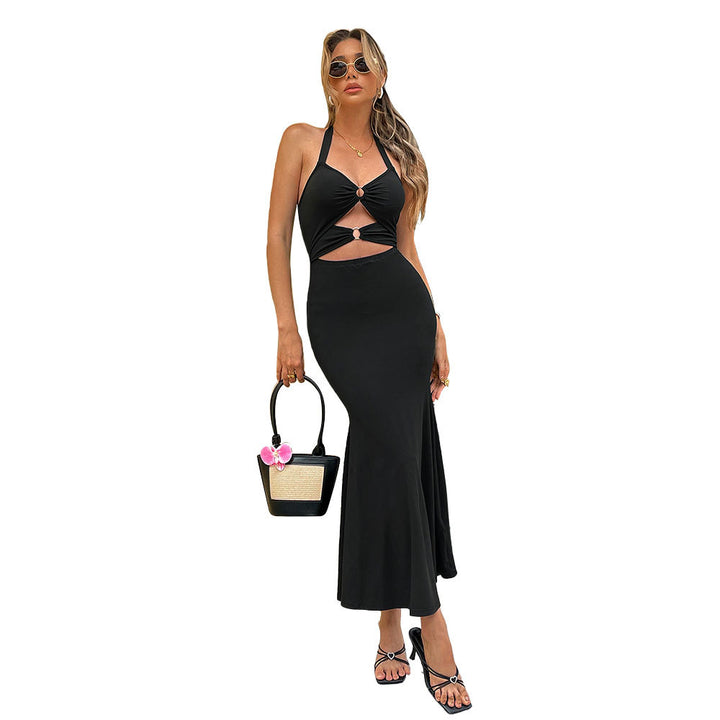 Damen Maxikleid mit raffiniertem Cut-Out-Design und elegantem Schlitz Drune