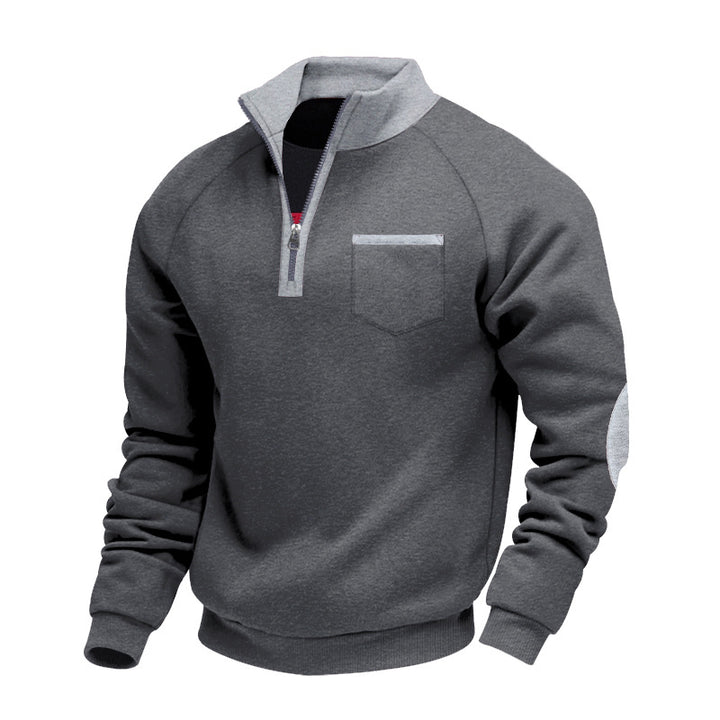 Herren modischer Kapuzenpullover mit Reißverschluss und praktischer Brusttasche Drune