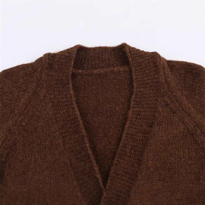 Damen Lange Strickjacke mit eleganter Knopfleiste und weichfließendem Material Drune