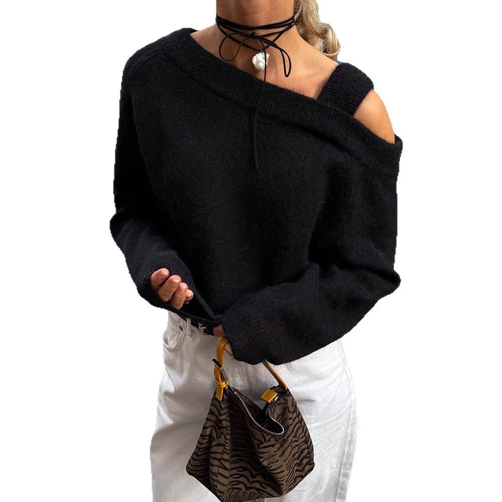 Damen Oversized Strickpullover mit Cut-Out-Ärmeln Drune