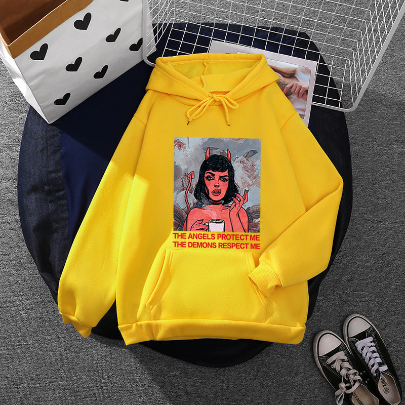 Damen Hoodie mit kreativem Grafikdruck Drune