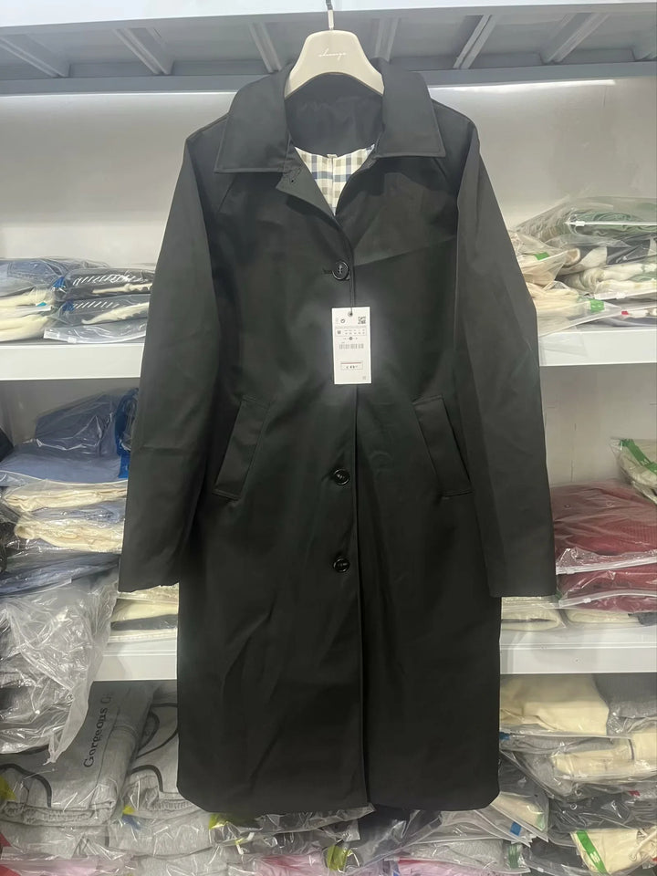 Damen modische Übergangsjacke mit elegantem Stehkragen und praktischen Knopfdetails Drune