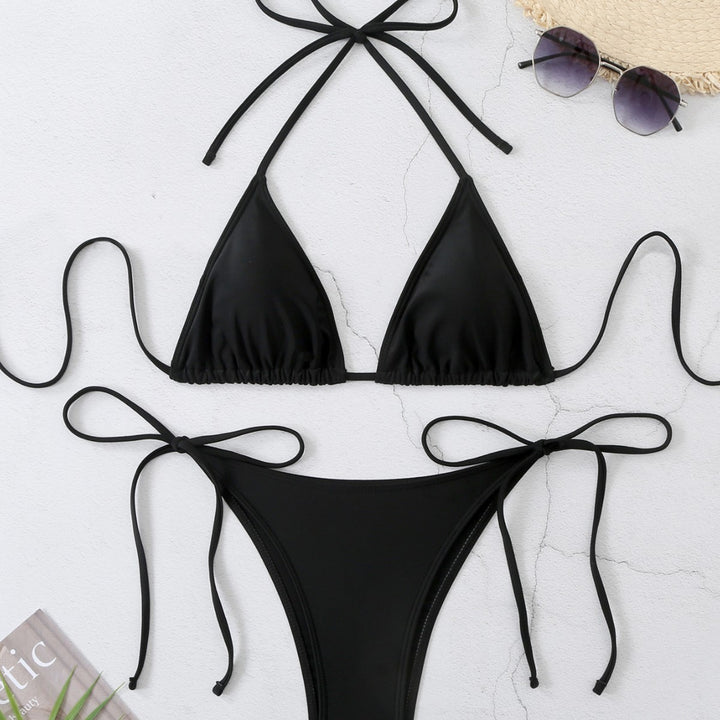 Damen Triangel-Bikini-Set mit verstellbaren Trägern und hohem Beinausschnitt Drune