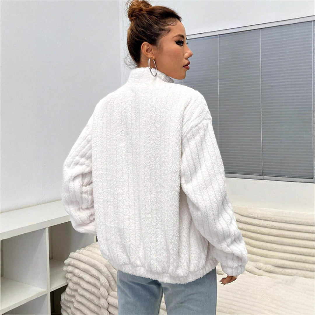 Damen weiche Fleecejacke mit hohem Kragen und Reißverschluss Drune