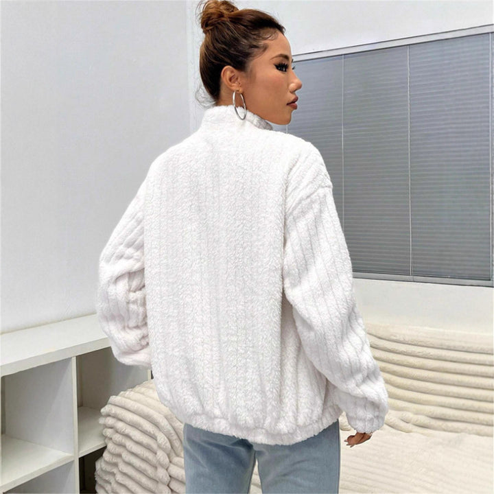 Damen weiche Fleecejacke mit hohem Kragen und Reißverschluss Drune