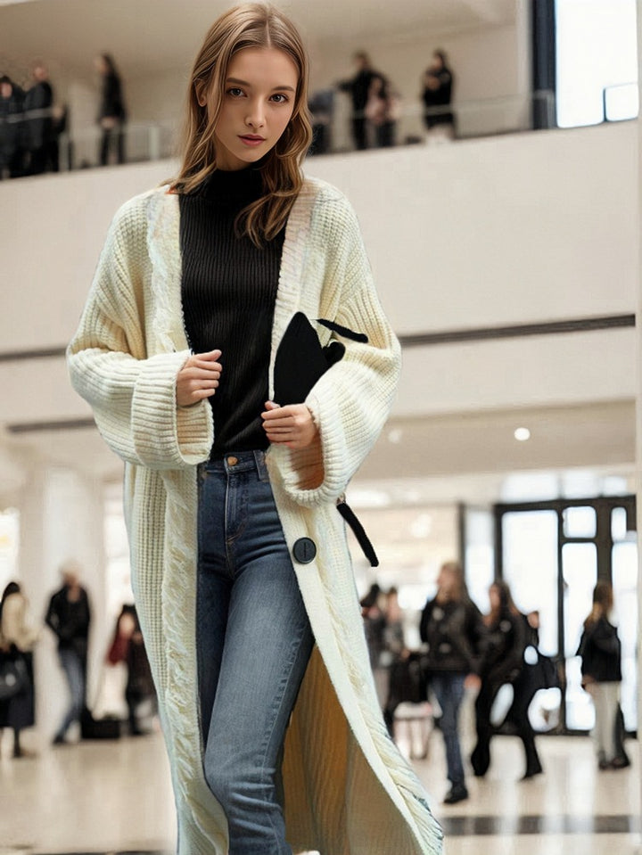 Damen Grobstrickcardigan mit lässigem Fransen-Design Drune
