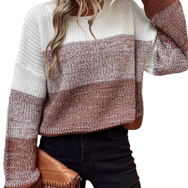 Damen Strickpullover im modernen Blockstreifen-Design Drune