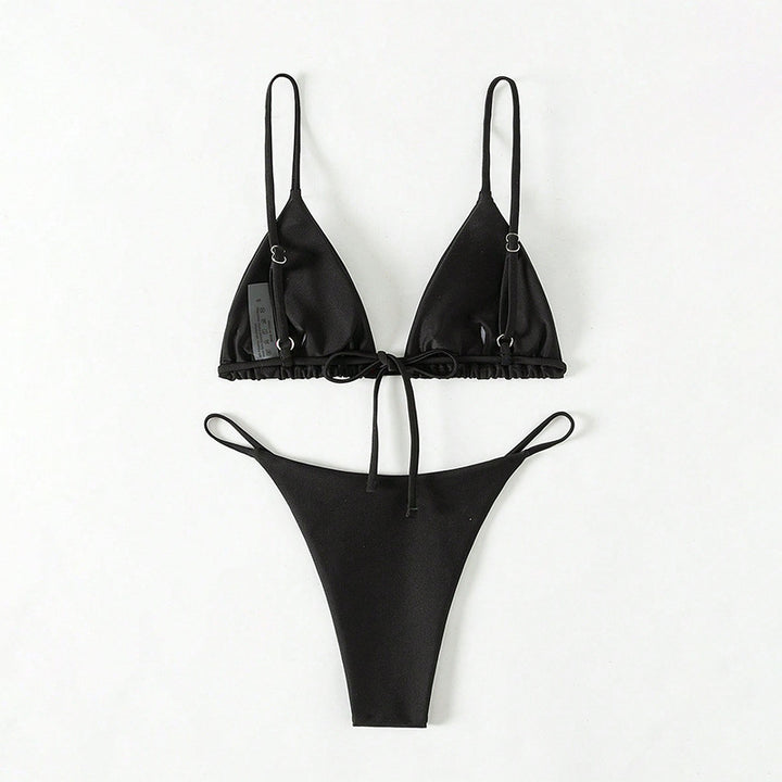 Damen trendiger Bikini mit Triangle-Oberteil und minimalistischem Unterteil Drune