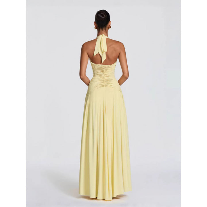 Damen Maxikleid mit raffiniertem Wickeldesign und elegantem Taillenbund Drune