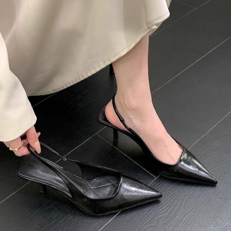 Damen Slingback Pumps aus hochwertigem Metallic-Leder Drune