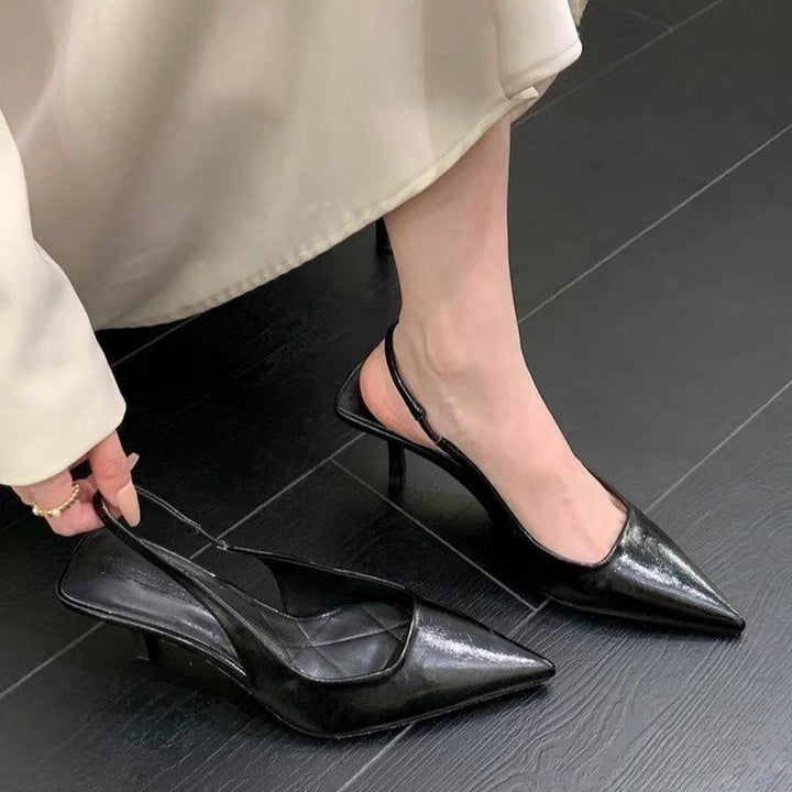 Damen Slingback Pumps aus hochwertigem Metallic-Leder Drune