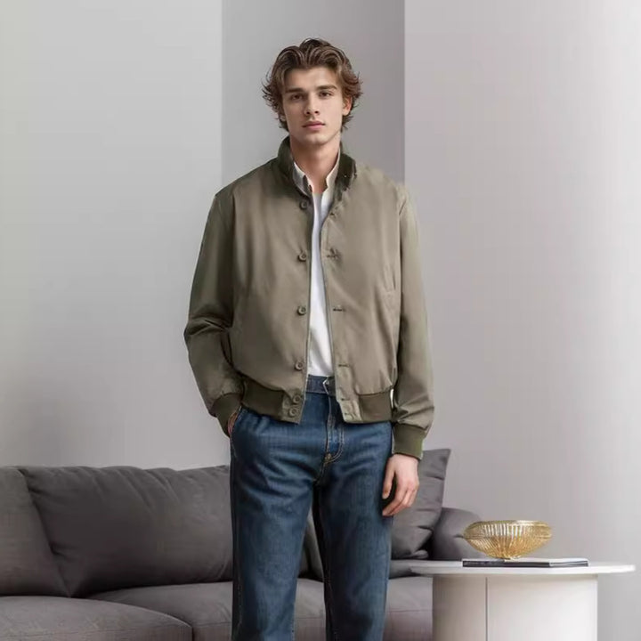 Herren modische Freizeitjacke mit praktischem Stehkragen Drune