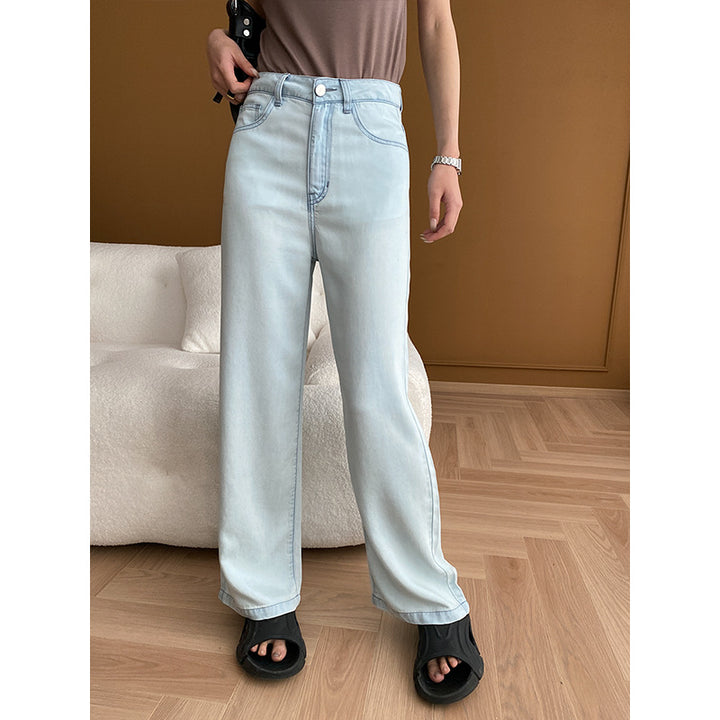 Damen weite High-Waist Jeans im lässigen Schnitt und nachhaltigem Denim Drune