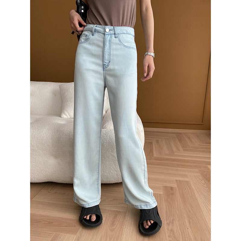 Damen weite Jeans mit hoher Taille und lässigem Schnitt Drune