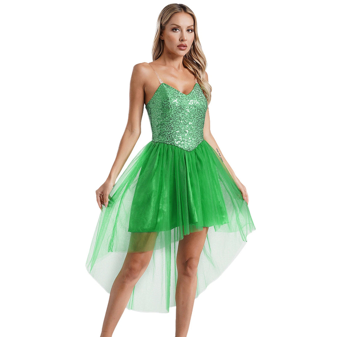 Damen Kostümkleid mit schimmerndem Tüllrock und filigranen Flügeln Drune