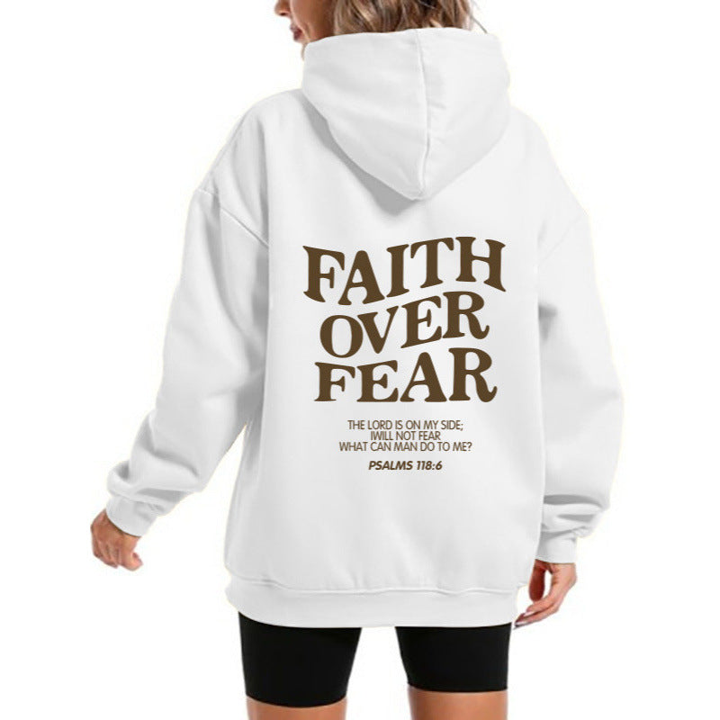 Damen Kapuzensweater mit motivierendem Schriftzug und bequemem Schnitt Drune