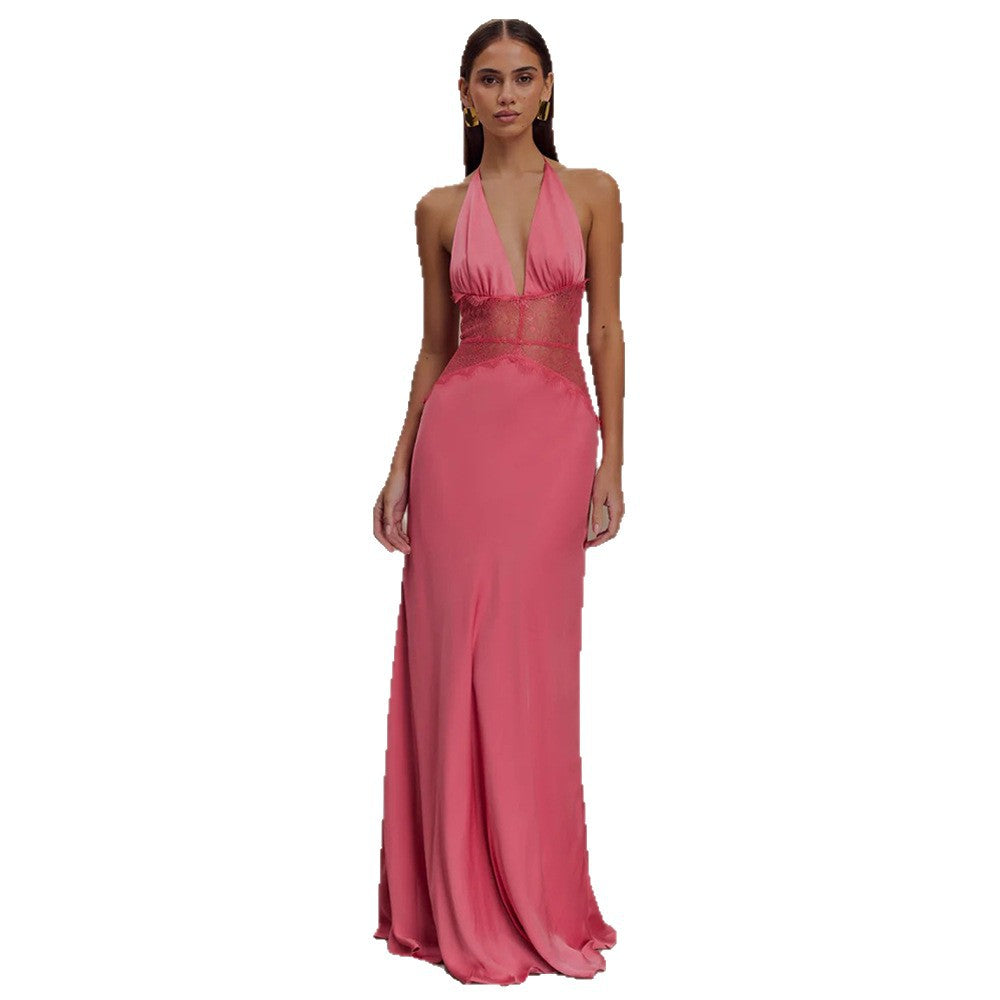 Damen Abendkleid mit Spitze und elegantem tiefem Ausschnitt Drune