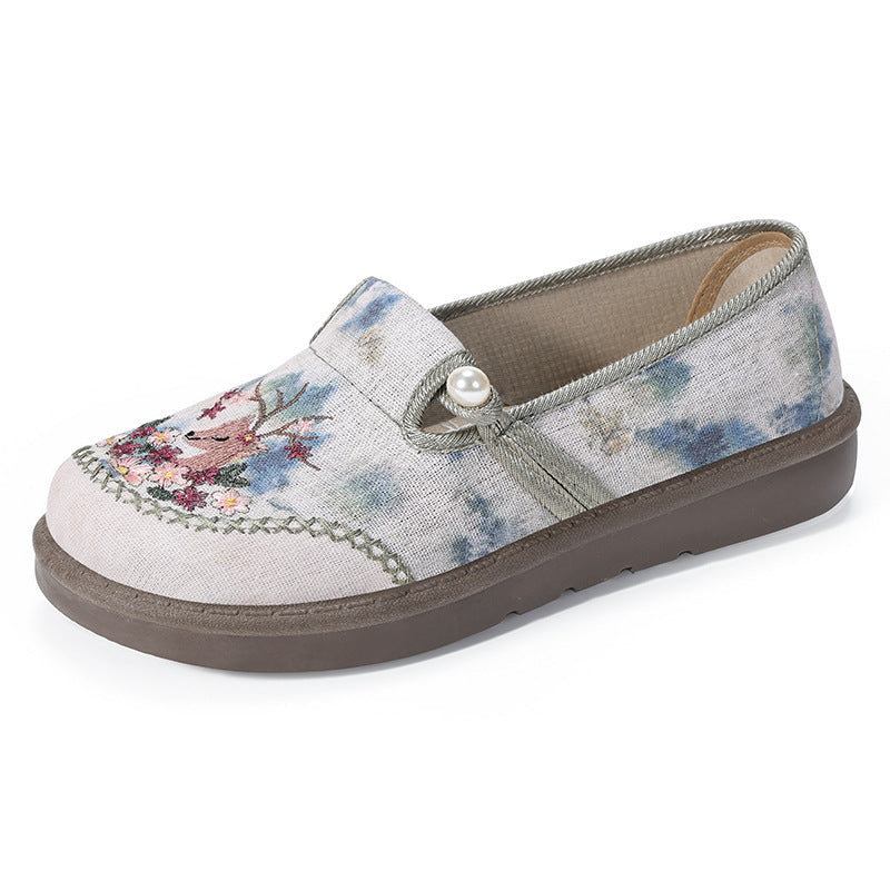 Damen nan bestickte Slipper mit Perlendetail, atmungsaktivem Textiloberteil und stoßdämpfender Komfortsohle Drune
