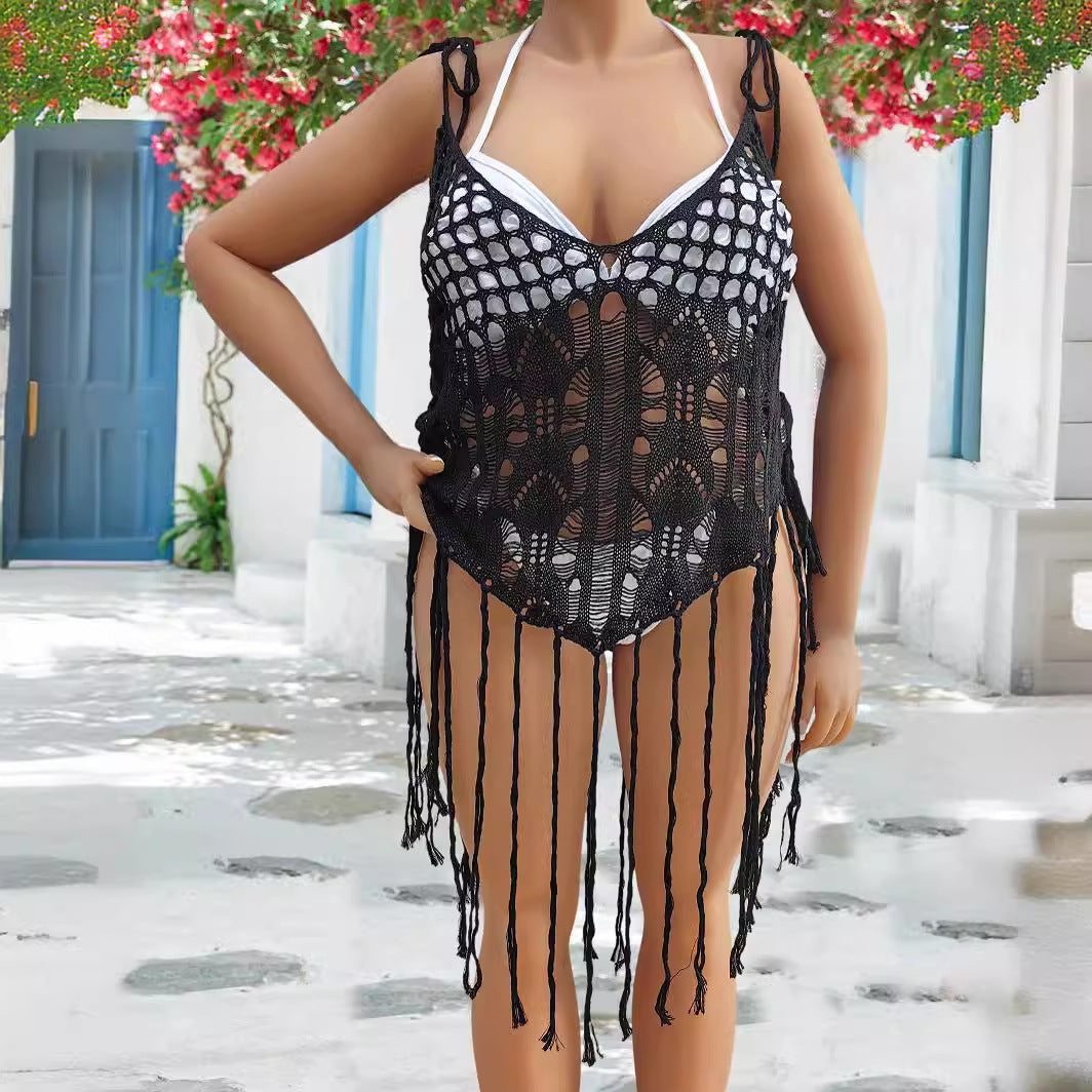 Damen Häkel-Bikinioberteil mit fransigen Details Drune