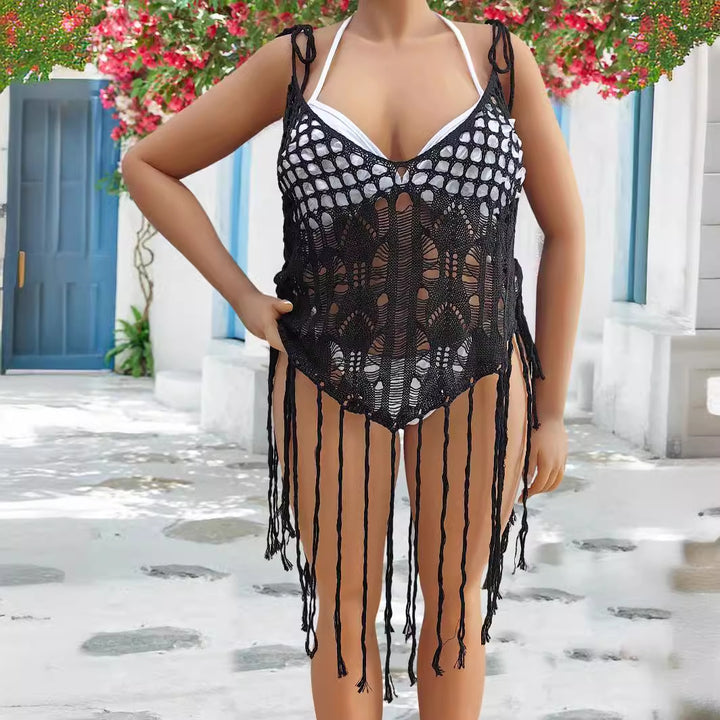 Damen Häkel-Bikinioberteil mit fransigen Details Drune