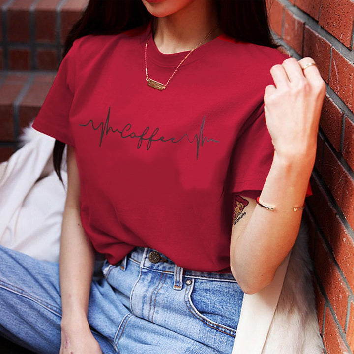 Damen T-Shirt mit kreativem Schriftzug und lässigem Schnitt Drune
