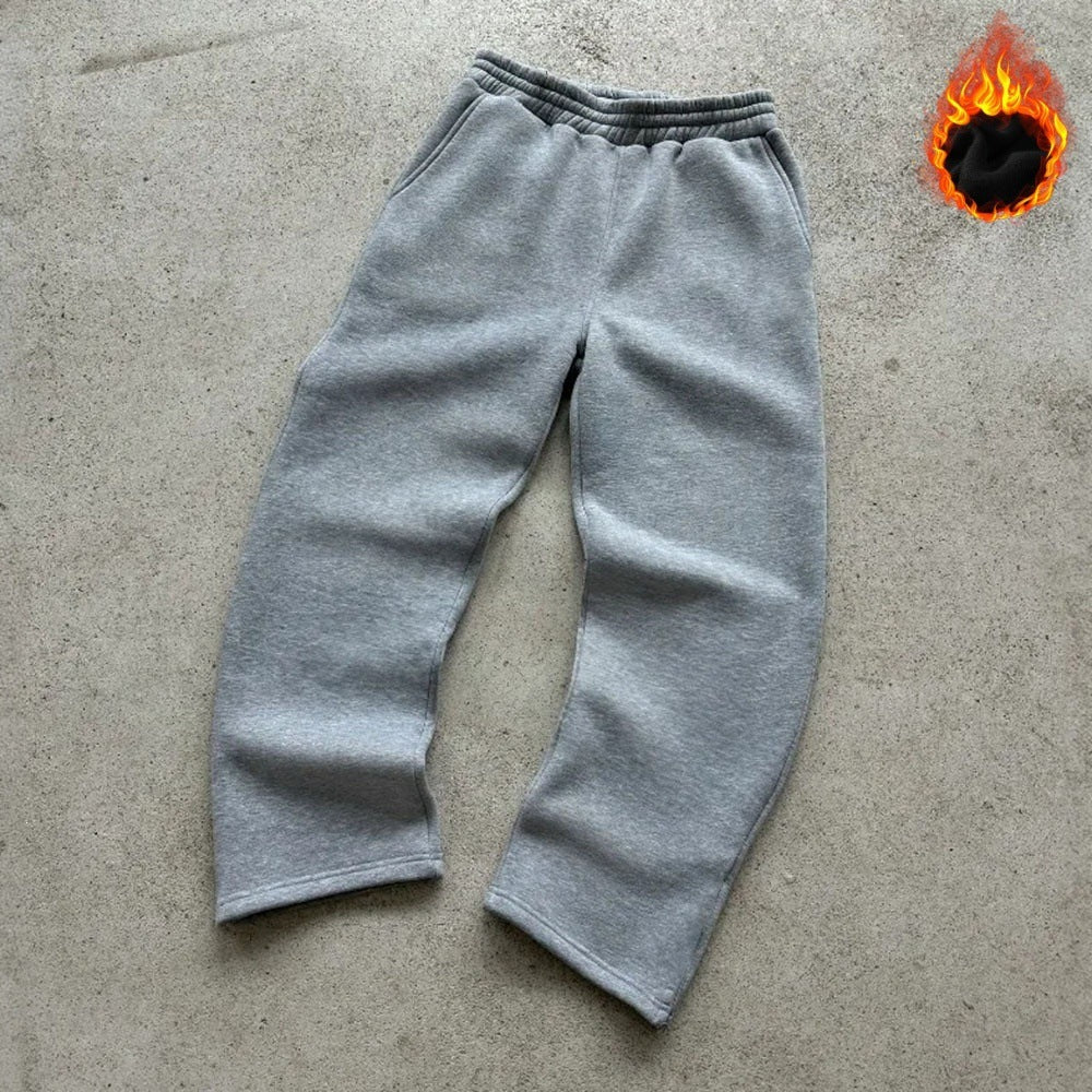Unisex Thermo-Fleece-Jogginghose mit wärmender Innenbeschichtung, elastischem Komfortbund und geradem Bein Drune
