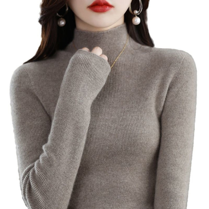 Damen eleganter Rollkragenpullover aus feinem Strick Drune