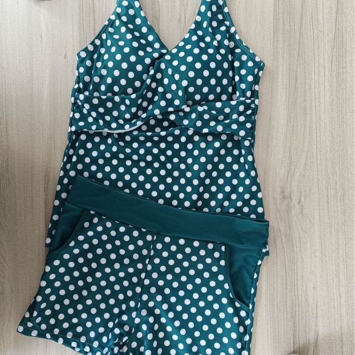 Damen Tankini-Set mit figurformendem Oberteil und modischen Shorts Drune