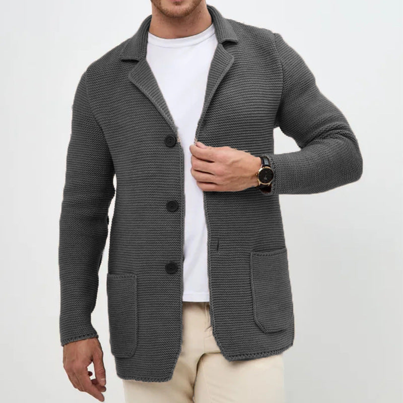 Herren Strickjacke mit warmem Schalkragen und praktischen Taschen Drune
