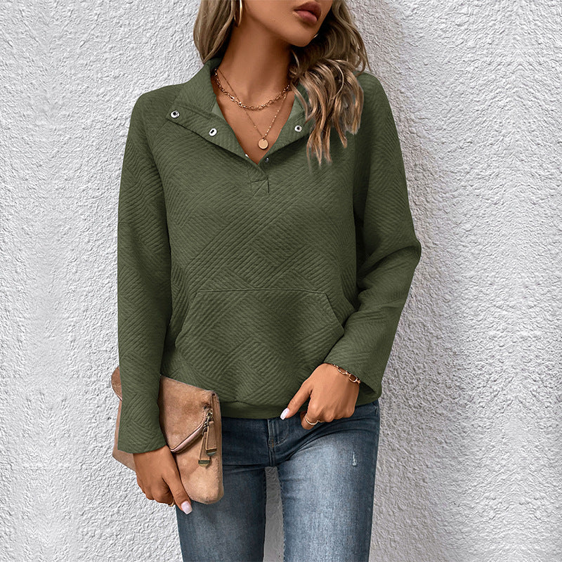 Damen lässiger Kapuzenpullover mit strukturiertem Design und praktischer Kängurutasche Drune
